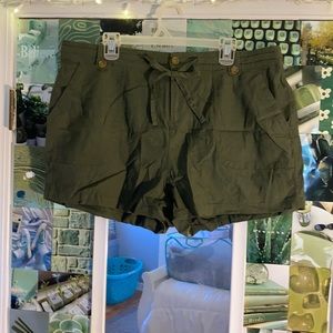 TORRID army green tie-shorts, size 16, worn once!